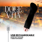 DOLCE VITA - VIBRATEUR RECHARGEABLE ONE NOIR 7 VITESSES