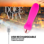 DOLCE VITA - VIBRATEUR RECHARGEABLE CINQ ROSE 7 VITESSES