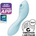 SATISFYER - APPLICATION STIMULATEUR ET VIBRATEUR CURVY TRINITY 5 BLEU