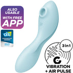 SATISFYER - APPLICATION STIMULATEUR ET VIBRATEUR CURVY TRINITY 5 BLEU
