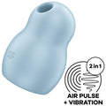 SATISFYER - STIMULATEUR ET VIBRATEUR DOUBLE AIR PULSE PRO TO GO 1 BLEU