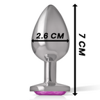 INTENSE - PLUG ANAL EN MÉTAL ALUMINIUM AVEC CRISTAL ROSE TAILLE S