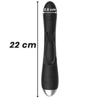 BLACK&SILVER - DJ. STIMULATEUR DE LAPIN RECHARGEABLE EN SILICONE ADAM NOIR