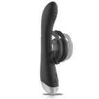 BLACK&SILVER - DJ. STIMULATEUR DE LAPIN RECHARGEABLE EN SILICONE ADAM NOIR