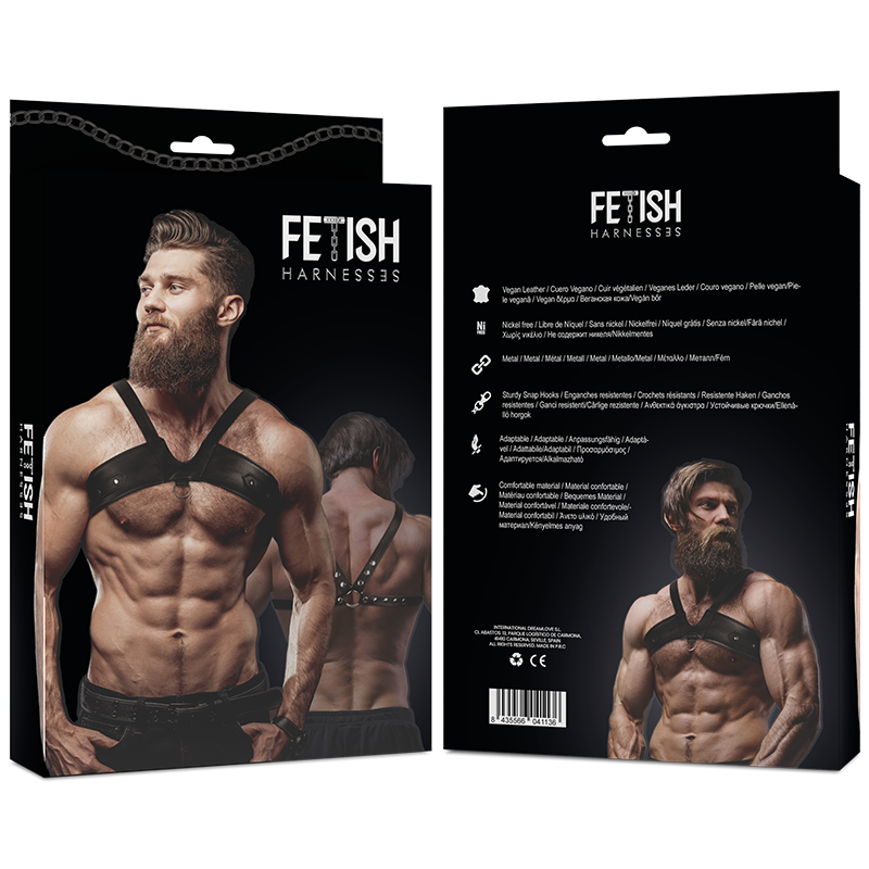 FETISH SUBMISSIVE ATTITUDE - HARNAIS DE POITRINE EN ÉCO-CUIR POUR HOMMES BRIGADE