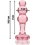 NEBULA SERIES BY IBIZA - MODÈLE 1 PLUG ANAL VERRE BOROSILICATE ROSE 10.5 CM -O- 3 CM