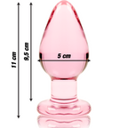 NEBULA SERIES BY IBIZA - PLUG ANAL MODÈLE 3 VERRE BOROSILICATE ROSE 11 CM -O- 5 CM