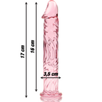 NEBULA SERIES BY IBIZA - MODÈLE 12 GODE EN VERRE BOROSILICATE ROSE 17 CM -O- 3.5 CM