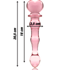 NEBULA SERIES BY IBIZA - MODÈLE 21 GODE EN VERRE BOROSILICATE ROSE 20.5 CM -O- 3.5 CM
