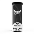 MYTHOLOGY - GODE ANAL COBI ONYX AVEC ANNEAU DE BITE ET TESTICULE 13 CM EN SILICONE