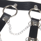 SUBBLIME - HARNAIS POITRINE CHAÎNE S EN CUIR NOIR TAILLE UNIQUE