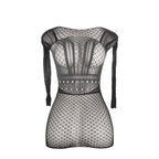 SUBBLIME - 951931 ROBE COURTE EN RÉSILLE AVEC DOS NU TAILLE UNIQUE