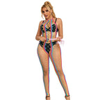 SUBBLIME - 952358 BODYSTOCKING COL DOS NU EN MAILLE ARC-EN-CIEL XS/M