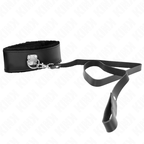 KINK - COLLIER AVEC CEINTURE 116 CM AVEC BRACELET EN CUIR NOIR AJUSTABLE 40-48 CM X 6 CM