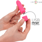 INTENSE - SYMONE BULLET VIBRANT RECHARGEABLE USB 8 VIBRATIONS ROSE 10 X 2,2 CM