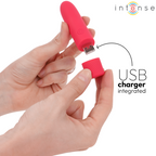 INTENSE - SYMONE BULLET VIBRANT RECHARGEABLE USB 8 VIBRATIONS ROUGE 10 X 2,2 CM