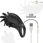 INTENSE - MABEL ANNEAU VIBRANT 10 VIBRATIONS AVEC STIMULATEUR DE CLITORIS NOIR