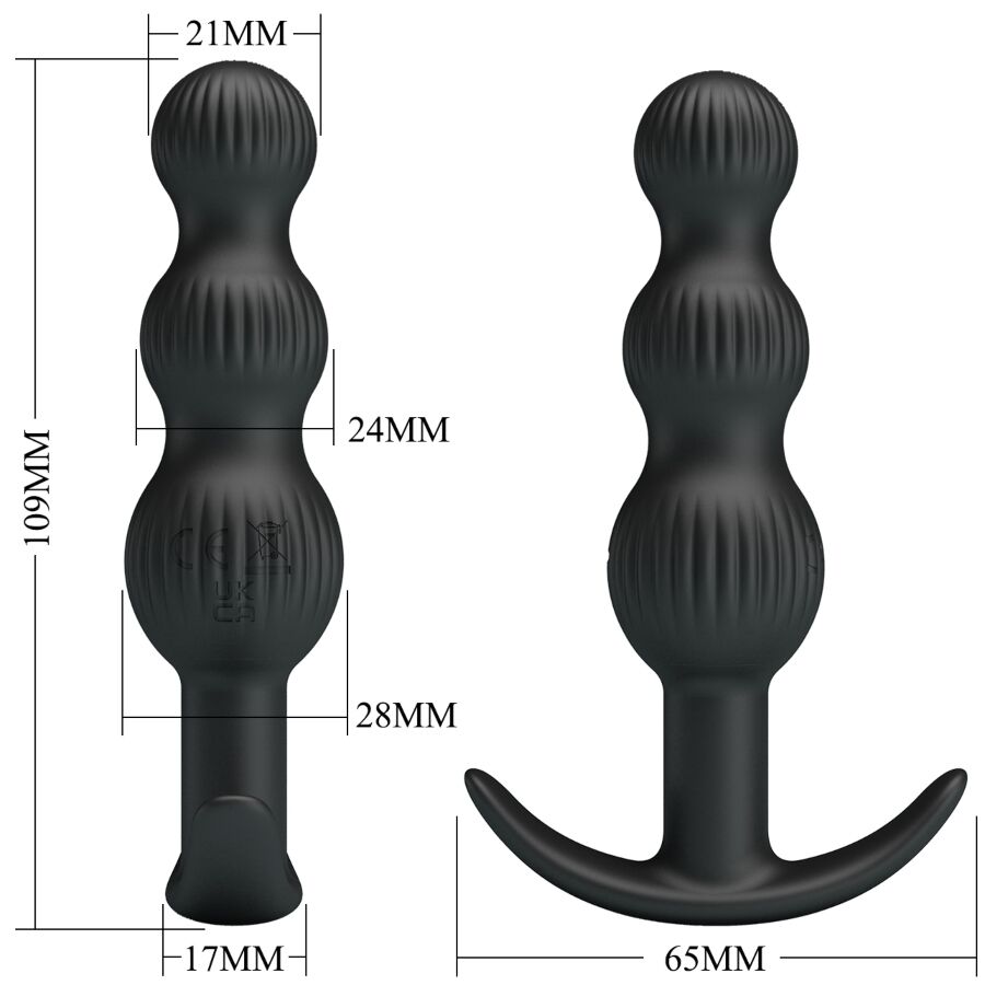 PRETTY LOVE - VIBRATEUR ANAL SIDNEY 10 VIBRATIONS NOIR