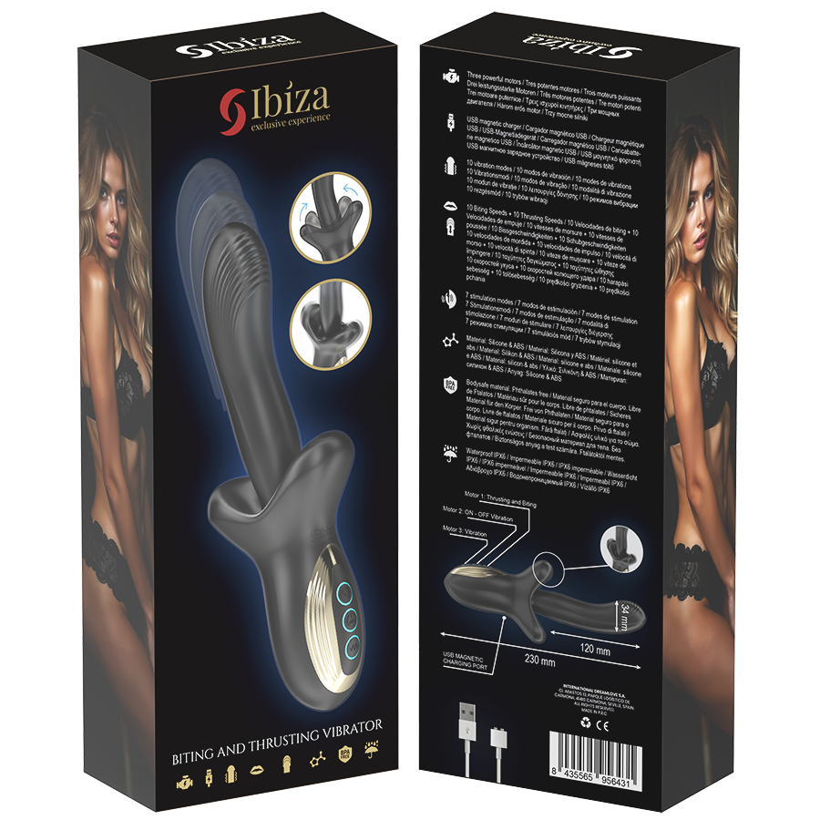 IBIZA - VIBRATEUR PUISSANT AVEC EFFET DE POUSSÉE ET DE MORSURE