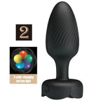 PRETTY LOVE - PLUG ANAL VARIAN AVEC LUMIÈRE LED NOIR 10,8 CM