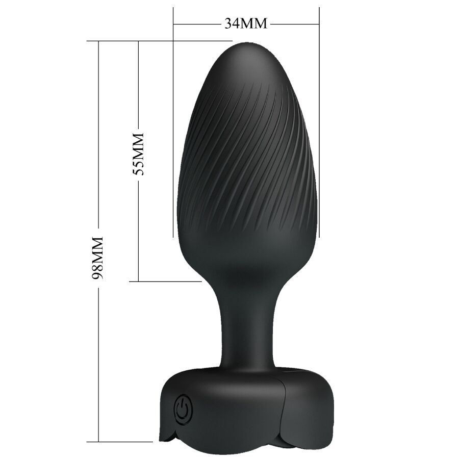 PRETTY LOVE - OSBORN PLUG ANAL AVEC LUMIÈRE LED NOIR 9,8 CM