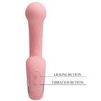 PRETTY LOVE - VIBRATEUR POINT G + STIMULATEUR DE CLITORIS ERYNNYES 10 VIBRATIONS ROSE