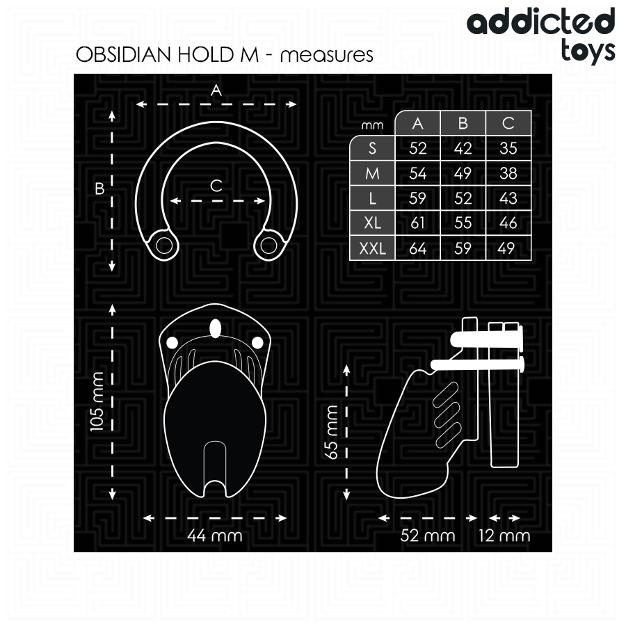 ADDICTED TOYS LOCKED - CAGE À PÉNIS OBSIDIAN HOLD TAILLE M