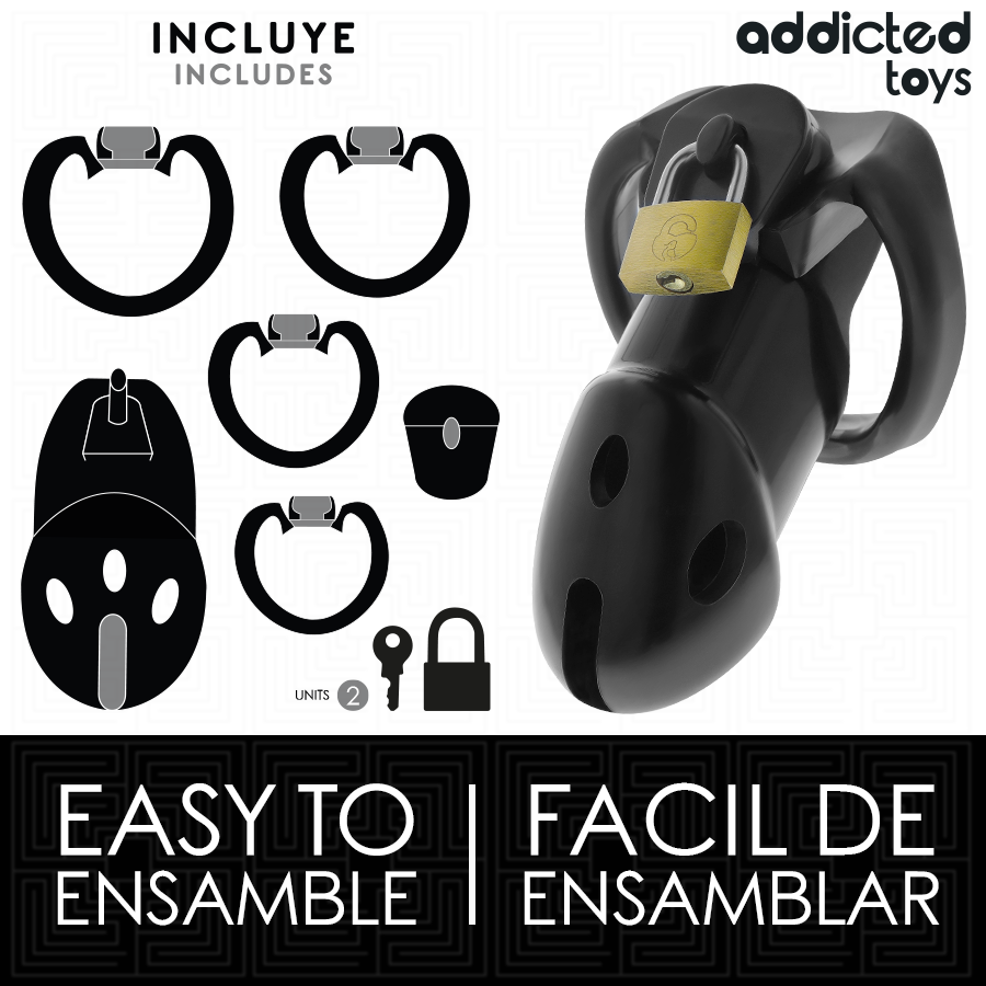ADDICTED TOYS LOCKED - CAGE À PÉNIS UNBROKEN DEN 9,8 CM