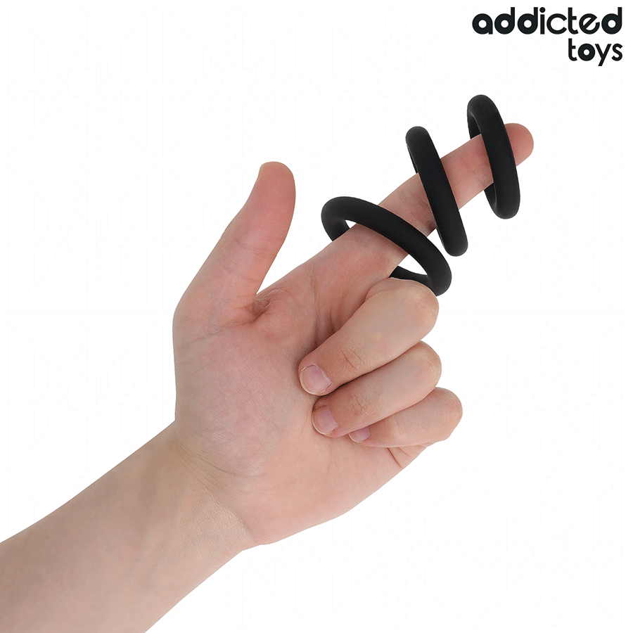 ADDICTED TOYS - LOT DE ANNEAUX EN SILICONE MODÈLE 1