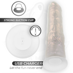 COCK MILLER - GODE AVEC VENTOUSE, LUMIÈRES ET VIBRATIONS AVEC TÉLÉCOMMANDE BLANC 21,5 CM