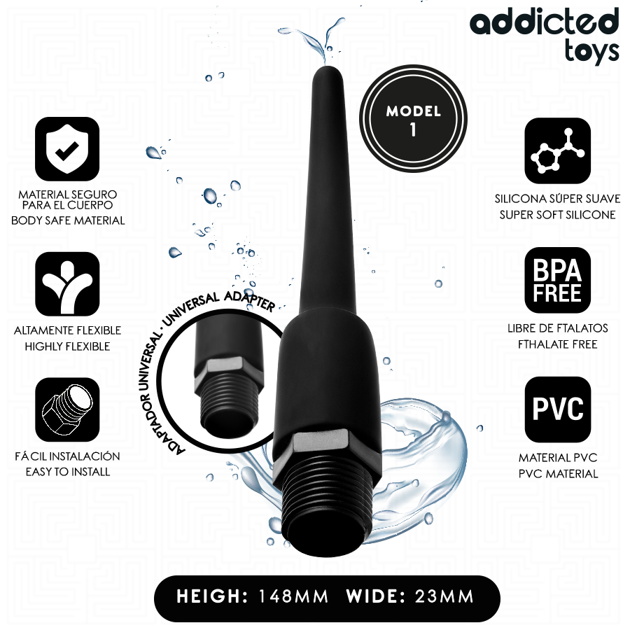 ADDICTED TOYS - NETTOYANT ANAL AVEC ADAPTATEUR UNIVERSEL MODÈLE 1