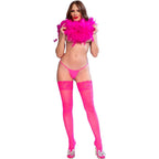 CHILIROSE – CR 4884 BAS CUISSES EN DENTELLE FUCHSIA S/L
