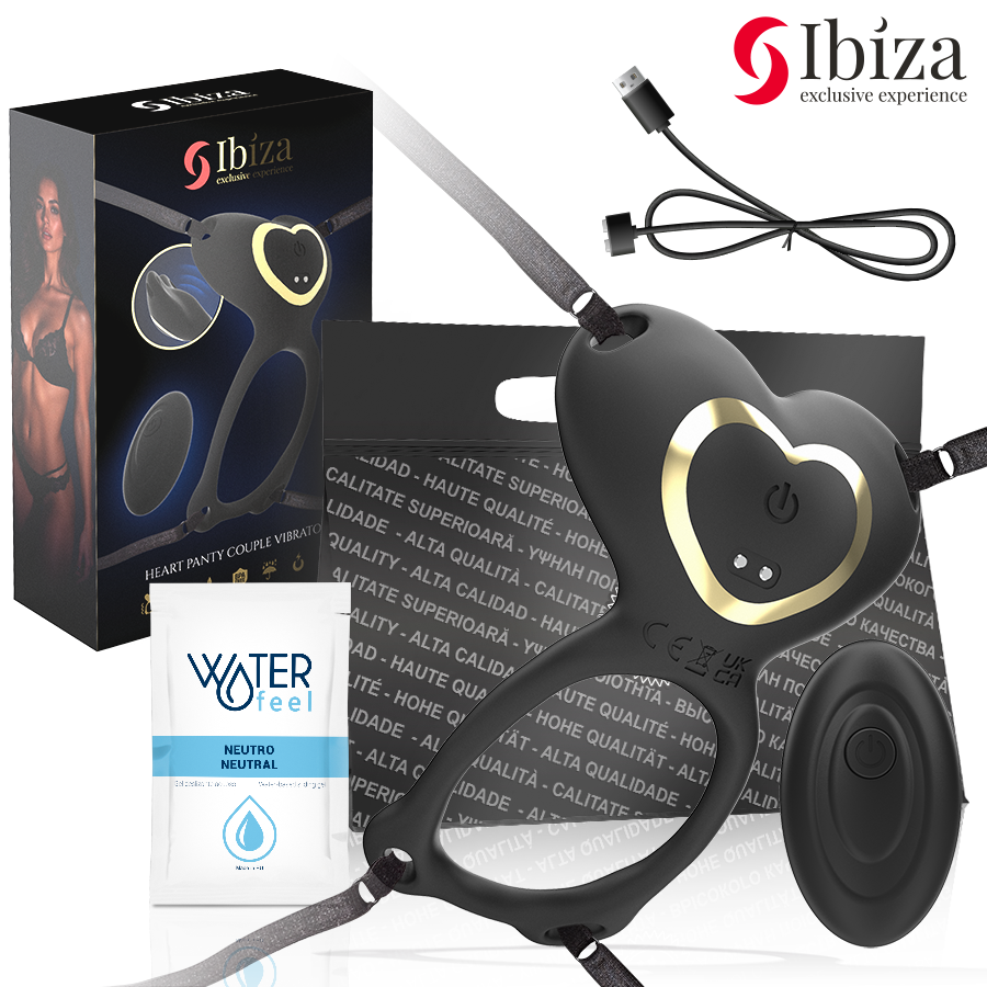 IBIZA - VIBRATEUR COUPLE EN FORME DE CŒUR AVEC TÉLÉCOMMANDE
