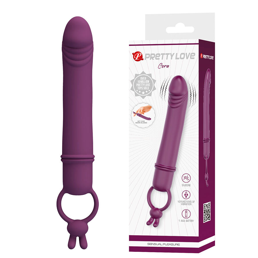 PRETTY LOVE - CORA VIBRATEUR EN FORME DE PÉNIS AVEC ANNEAU DE RÉSISTANCE