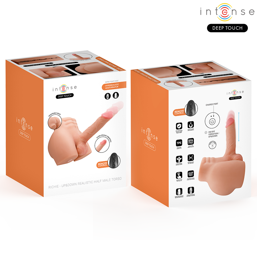 INTENSE DEEP TOUCH - TORSE RICHIE AVEC ANUS ET GODEMICHET RÉALISTE AVEC TÉLÉCOMMANDE DE POUSSE ET DE VIBRATION 4,7 KG
