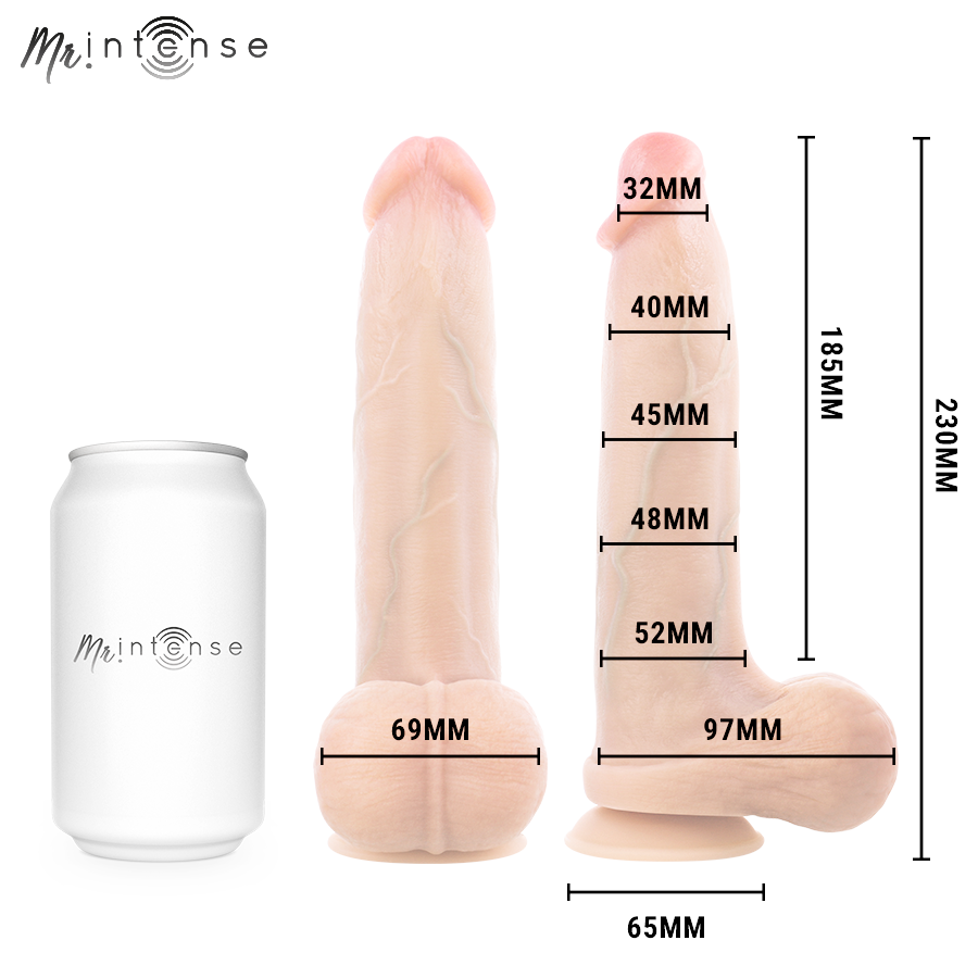 MR INTENSE - BRUCE L PÉNIS ULTRA-RÉALISTE AVEC TESTICULES 23 CM -Ø- 5,2 CM