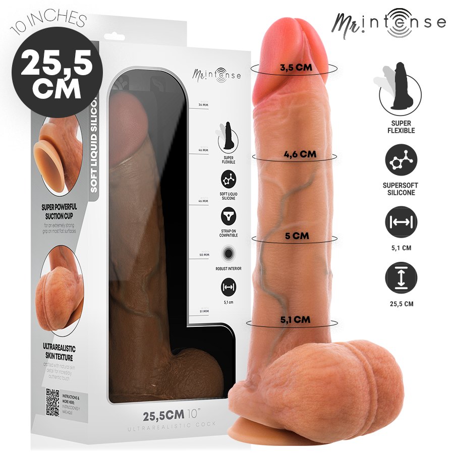 MR INTENSE - GARY XL PÉNIS ULTRA-RÉALISTE AVEC TESTICULES 25,5 CM -Ø- 5,1 CM