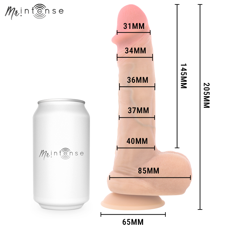 MR INTENSE - DANNY, PÉNIS ULTRA-RÉALISTE AVEC ÉJACULATION ET TESTICULES, 20,5 CM -Ø- 4 CM