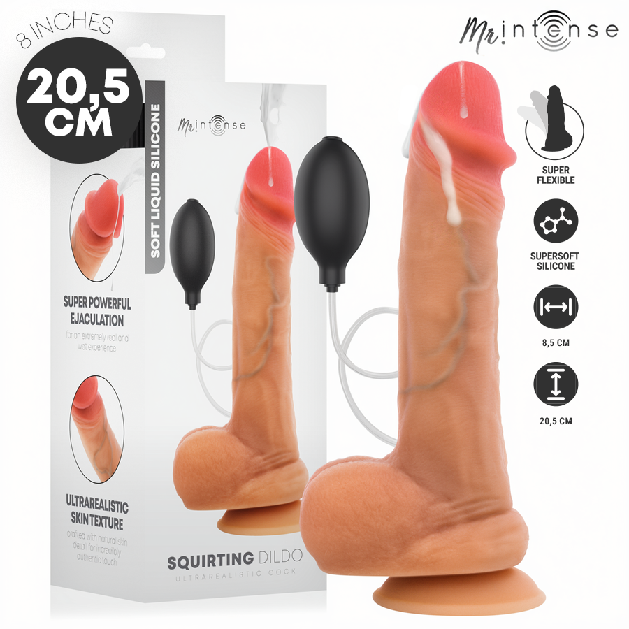 MR INTENSE - DANNY, PÉNIS ULTRA-RÉALISTE AVEC ÉJACULATION ET TESTICULES, 20,5 CM -Ø- 4 CM