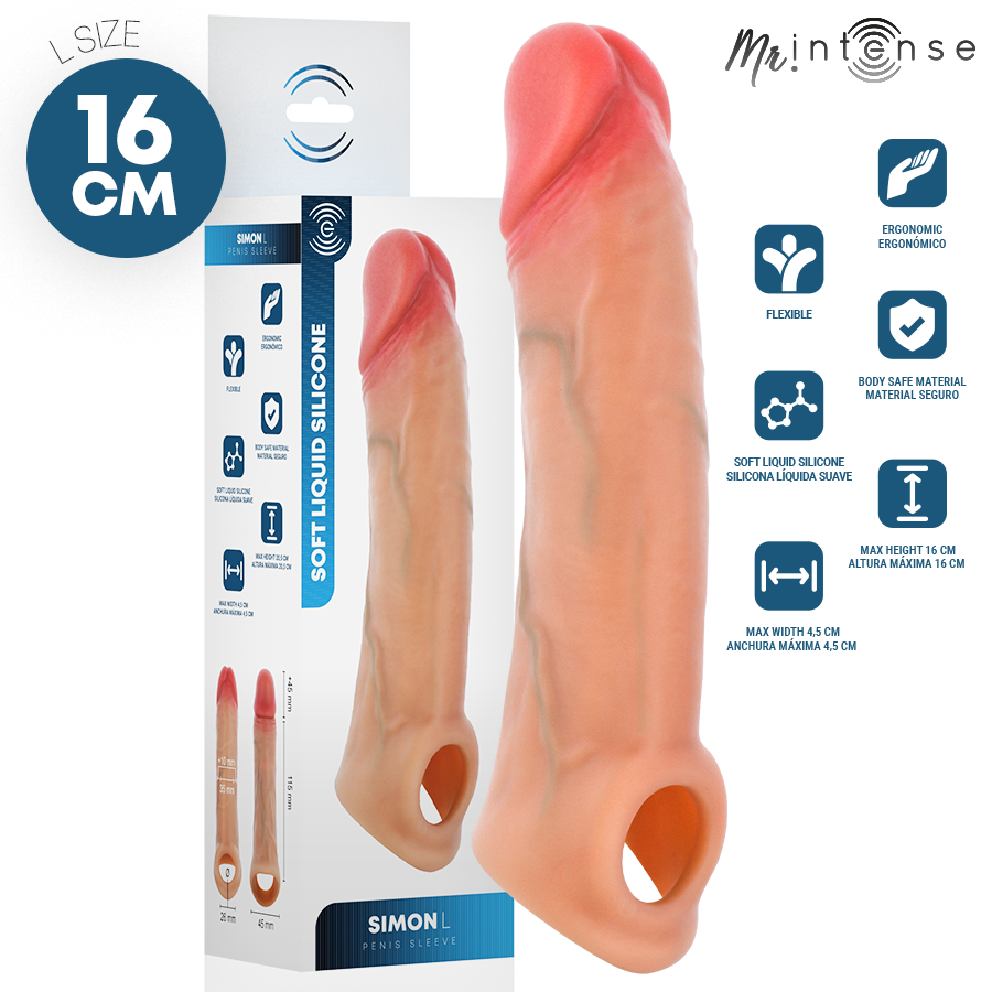 MR INTENSE - SIMON L MANCHON PÉNIS 16 CM -Ø- 4,5 CM
