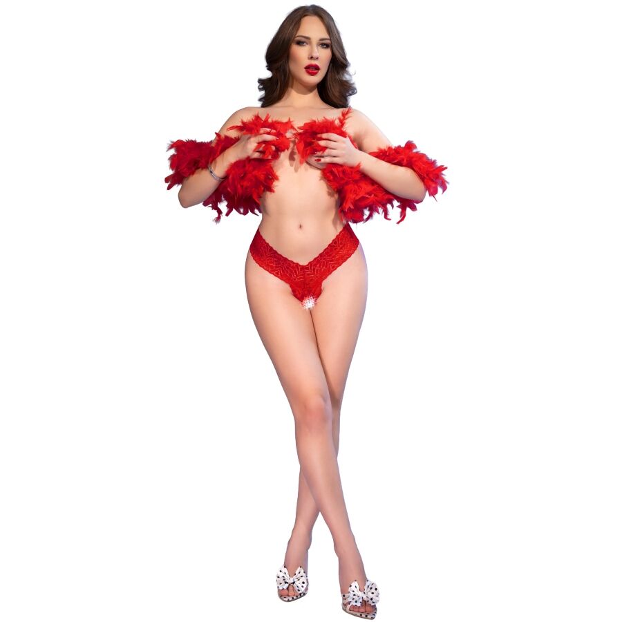 CHILIROSE - CR 4885 STRINGS ROUGE ENTREJAMBE OUVERT M