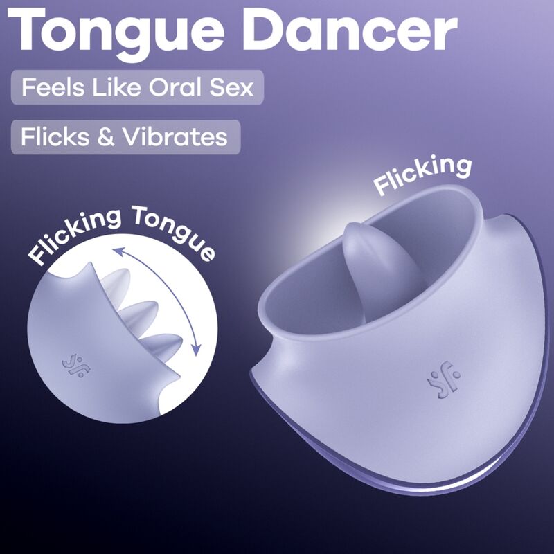 SATISFYER - TONGUE DANCER STIMULATEUR CLITORIAL AVEC VIBRATIONS ET PULSATIONS LILAS