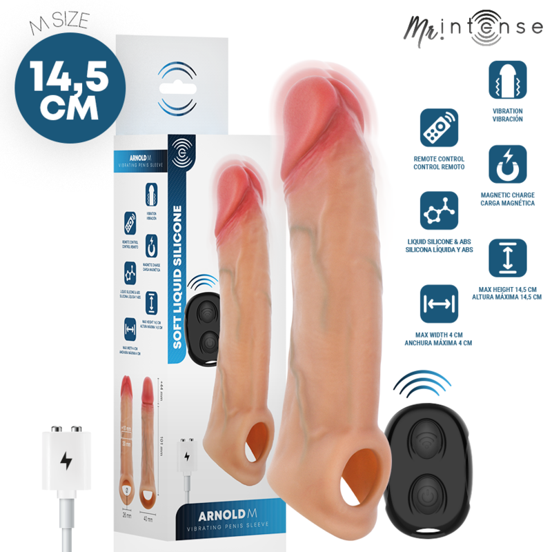MR INTENSE - ARNOLD M MANCHON PÉNIS VIBRANT ULTRA-RÉALISTE 14,5 CM -Ø- 4 CM