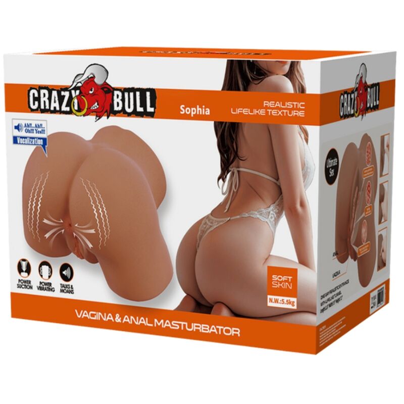 CRAZY BULL - SOPHIA VIBRATEUR ET SUÇON FÉMININ RÉALISTE AVEC SON 5,5 KG